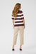 Kaffe Lizza Striped Knit Pullover Top - Fudge/ Chalk Wide Stripe