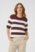 Kaffe Lizza Striped Knit Pullover Top - Fudge/ Chalk Wide Stripe