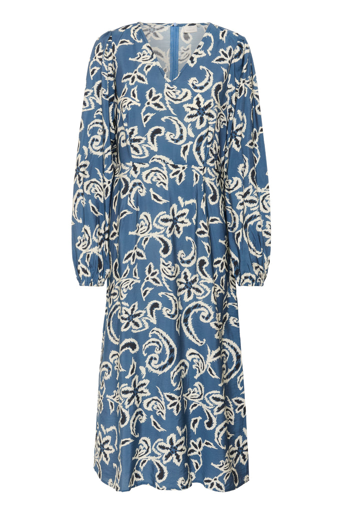 Kaffe Dahlia Dress - Berling Sea/White