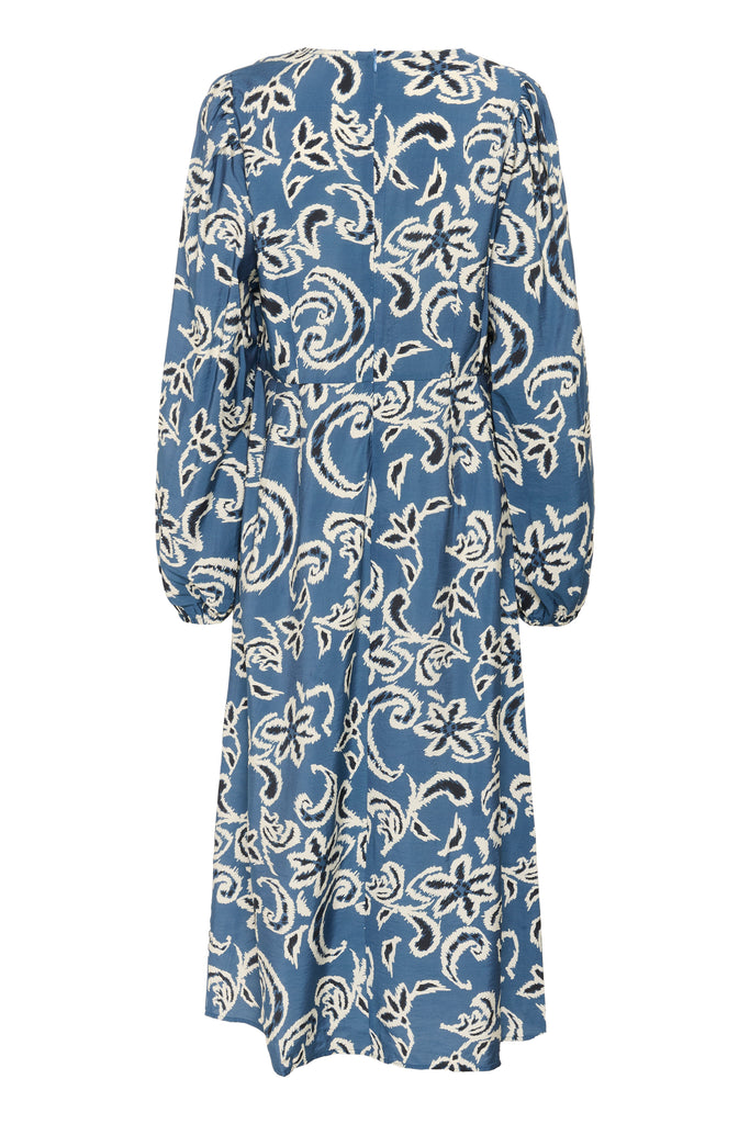 Kaffe Dahlia Dress - Berling Sea/White