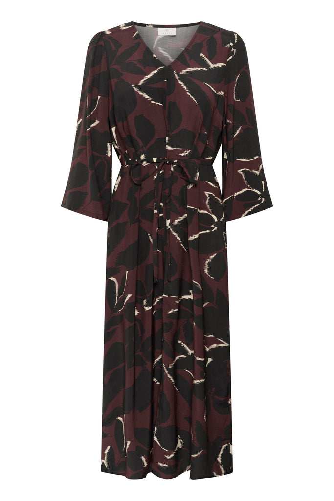 Kaffe Mille Dress - Windsor Wine/ Black Flower