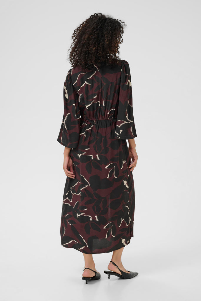Kaffe Mille Dress - Windsor Wine/ Black Flower