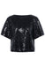 Kaffe Miranda Sequin Blouse - Deep Black