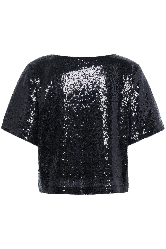 Kaffe Miranda Sequin Blouse - Deep Black