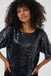 Kaffe Miranda Sequin Blouse - Deep Black