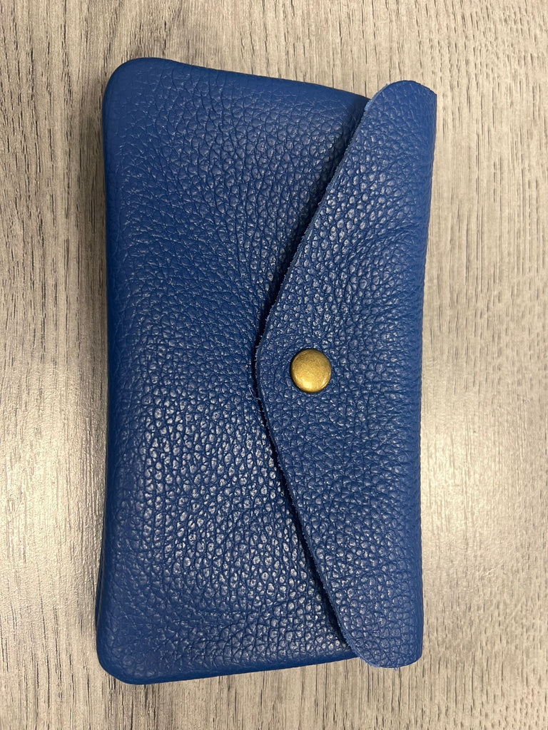 Italian leather button purse- large