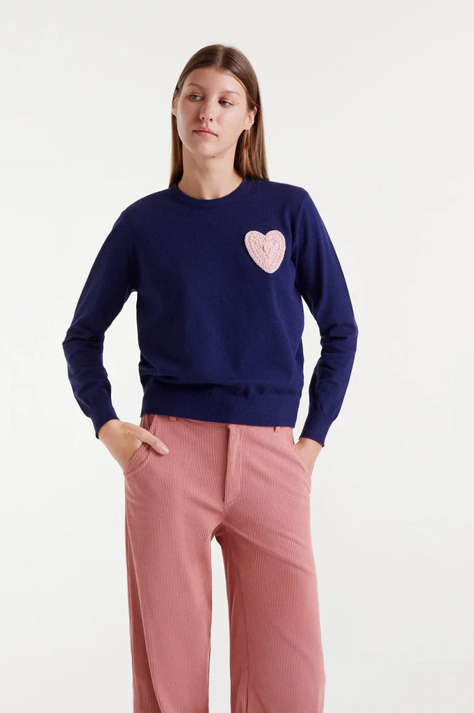 Compania Fantastica Navy Blue Knit Sweater