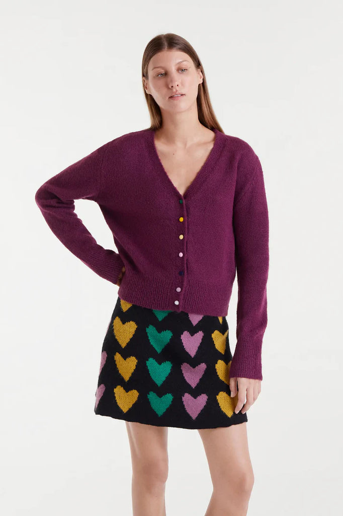 Compania Fantastica Burgundy Knitted Cardigan
