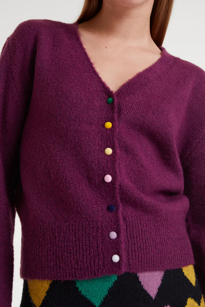 Compania Fantastica Burgundy Knitted Cardigan