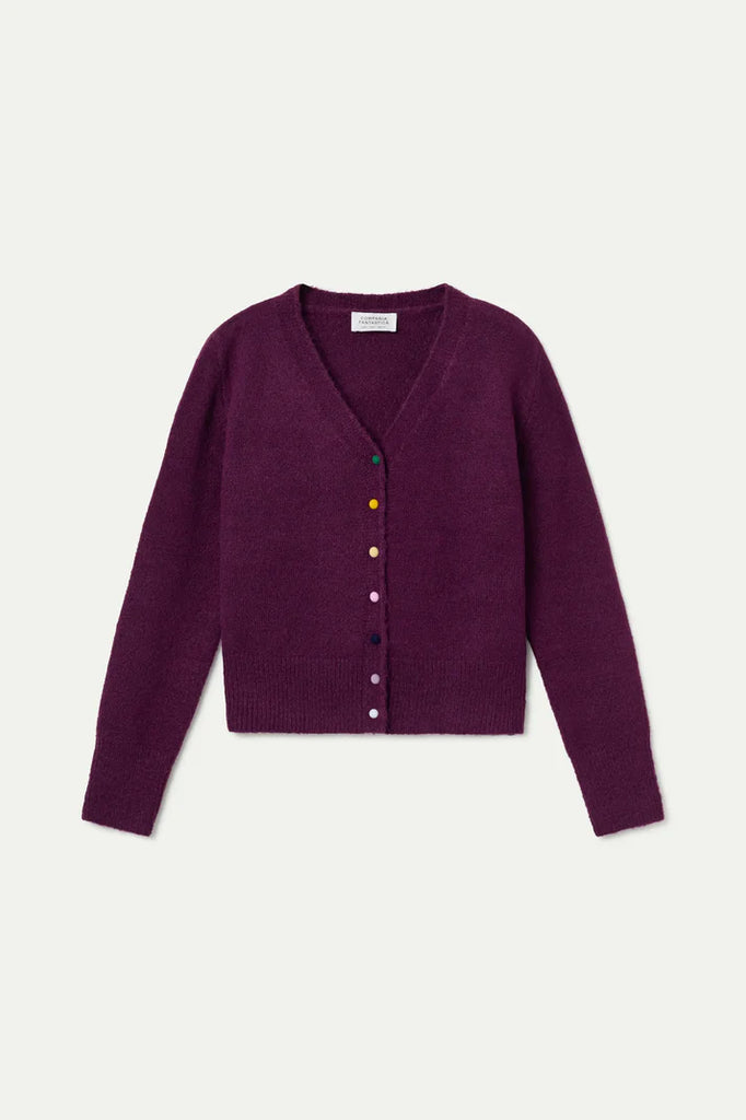 Compania Fantastica Burgundy Knitted Cardigan