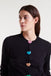 Compania Fantastica Black Knitted Cardigan- Heart Button