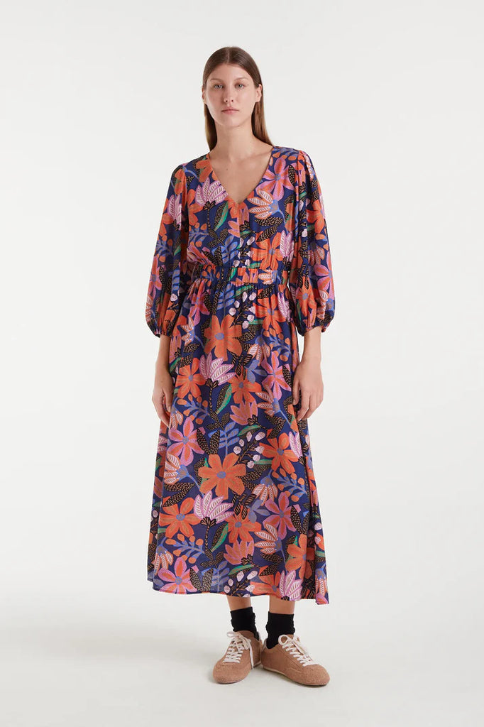 Compania Fantastica Light Crepe Long Dress- TigerLily