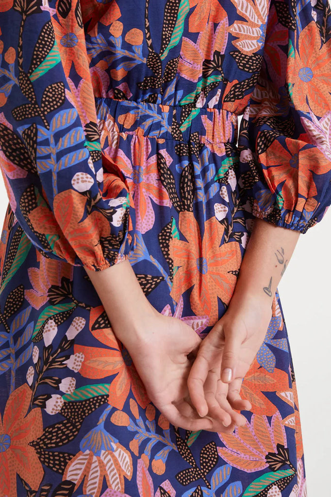 Compania Fantastica Light Crepe Long Dress- TigerLily