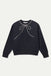 Compania Fantasica Jewel Neck Sweatshirt- Beaded Bow Black