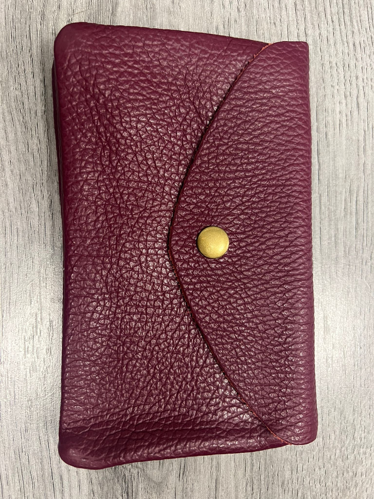 Italian leather button purse- large