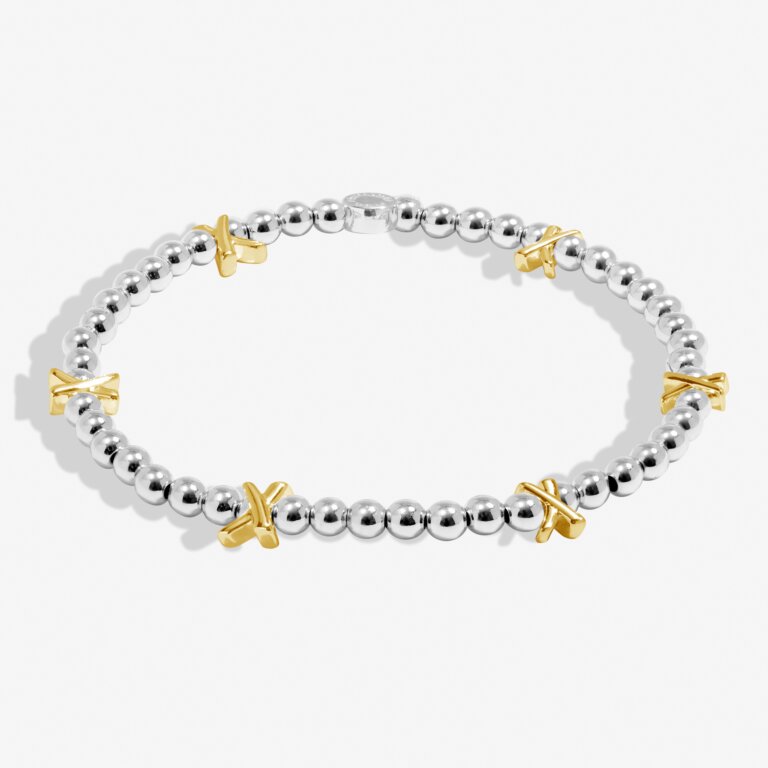 Joma Jewellery Bracelet Bar Silver Base Gold Kisses