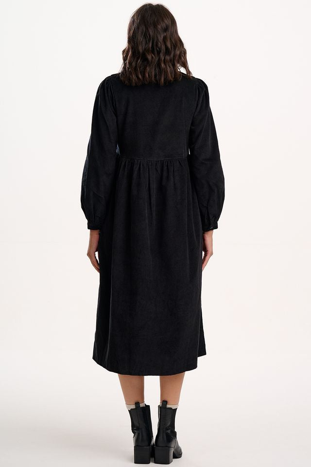 Sugarhill Brighton Adrianna Midi Smock Dress- Black Cord