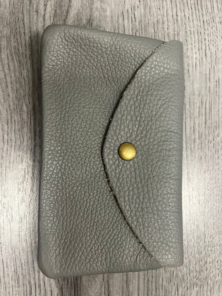 Italian leather button purse- large