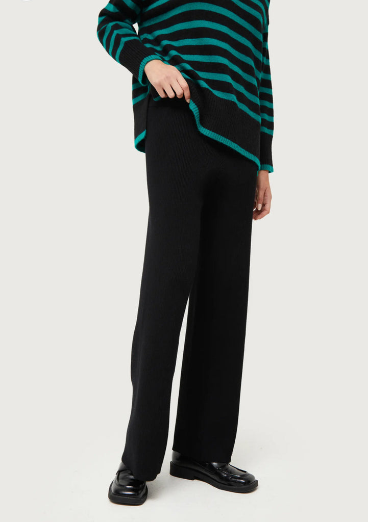 Compania fantastica Black Knit Straight Trousers