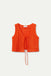 Compania Fantastica Orange Crochet Bow Top