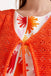 Compania Fantastica Orange Crochet Bow Top