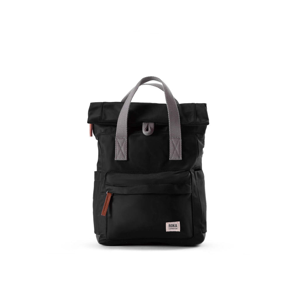Roka London- Small Canfield Backpack - Black Recycled Nylon