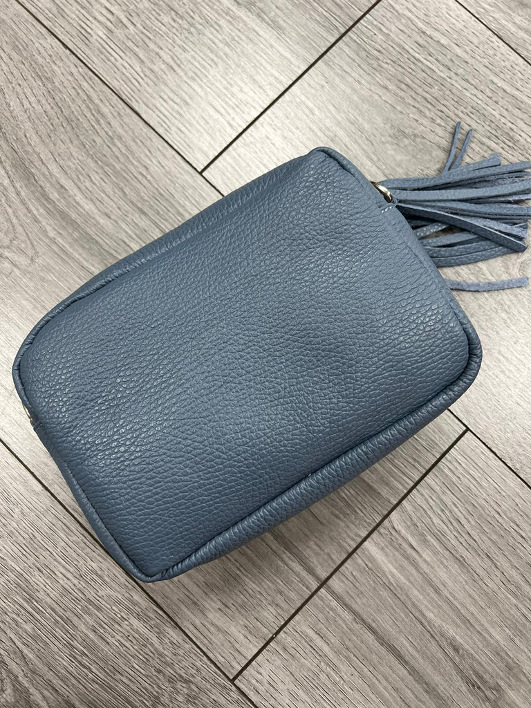 Italian Leather Pale Blue Bag
