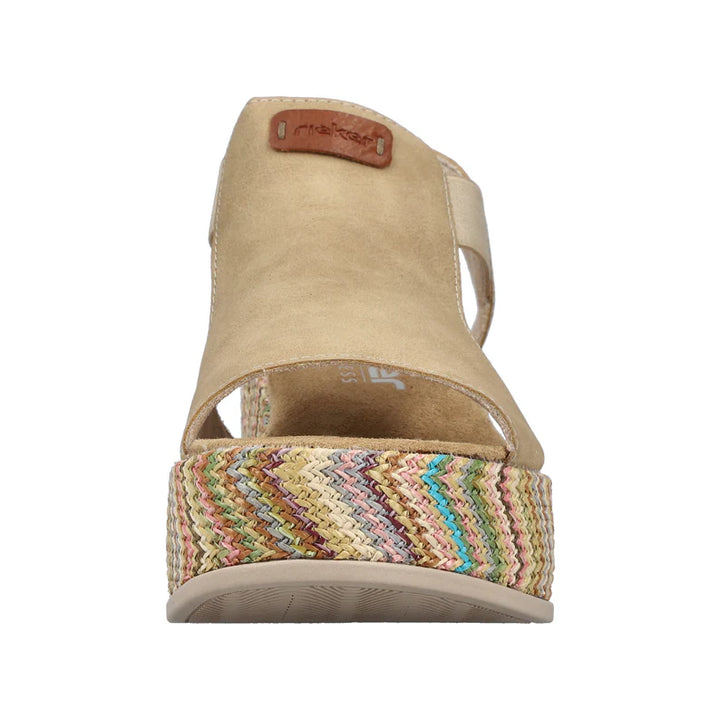 Rieker Wedge Sandal- Tan