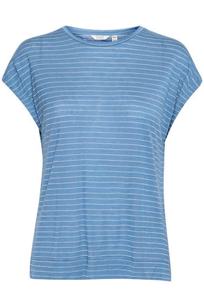 Byoung sahra Tshirt- Blue/silver strip