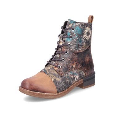 Rieker Multi Colour Patterned Zip Up Boot
