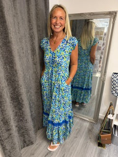 Stella Blue and Green Multi-Colour Maxi Dress