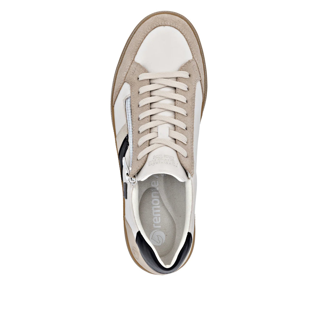 Remonte Beige Combination Zip Up Trainers D2C04-62