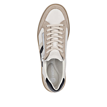 Remonte Beige Combination Zip Up Trainers D2C04-62