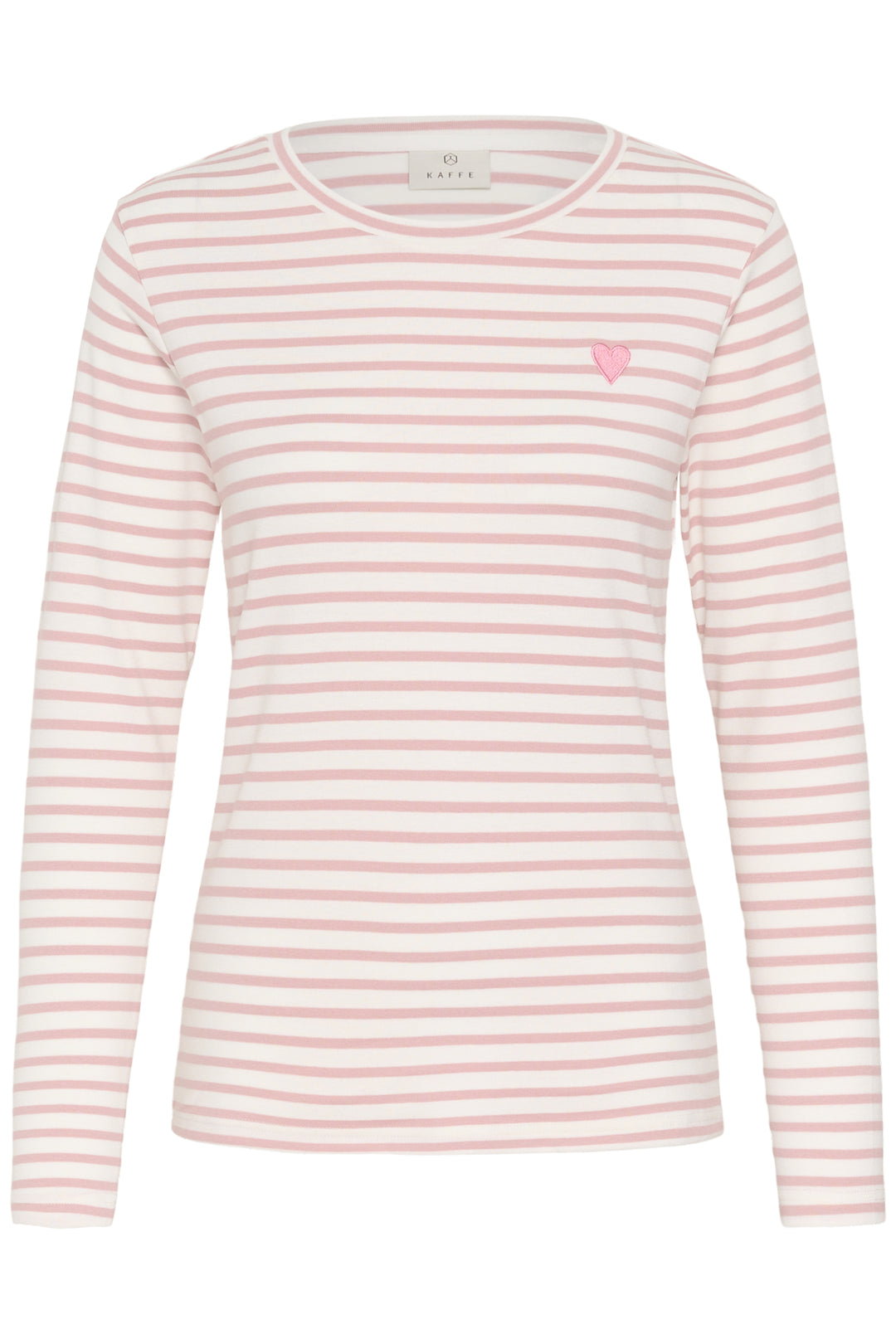 Kaffe Liddy T-shirt- Chalk/Pale Mauve-Rose Heart