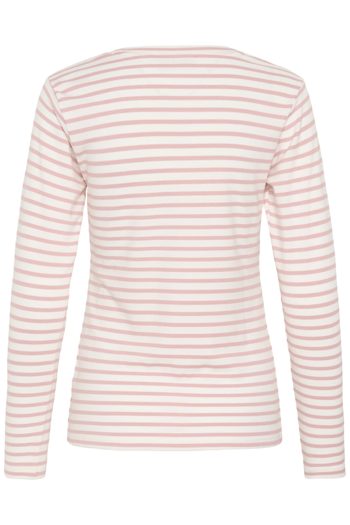 Kaffe Liddy T-shirt- Chalk/Pale Mauve-Rose Heart