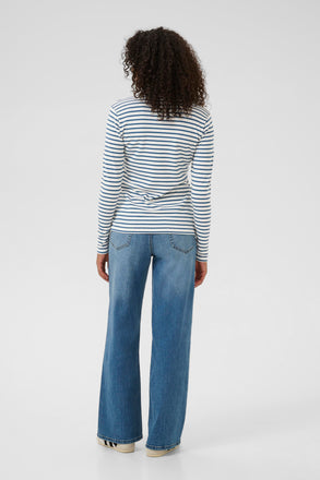 Kaffe Liddy T-Shirt - Chalk/Berling Se