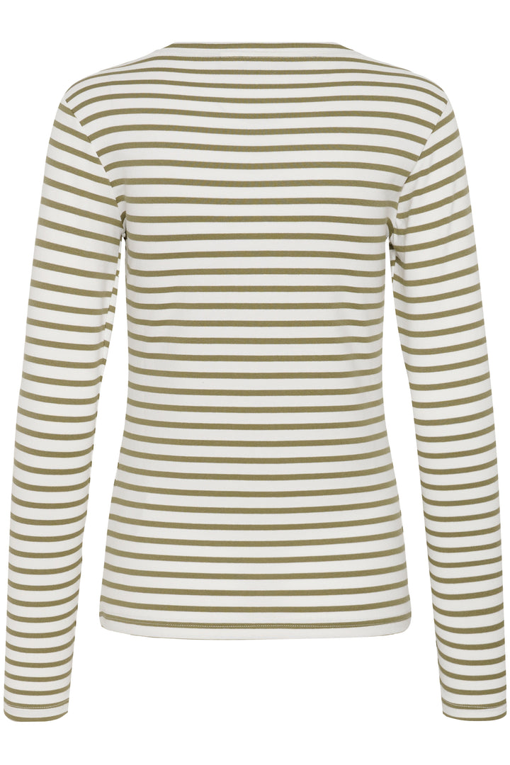 Kaffe Liddy T-Shirt - Chalk/Aloe- Black Heart