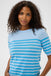 Karen Liza Stripped Knit Pullover- Blue Wide Stripe