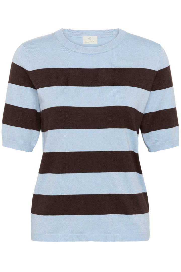 Kaffe KAlizza Striped Knit- Blue Fog/ Brown