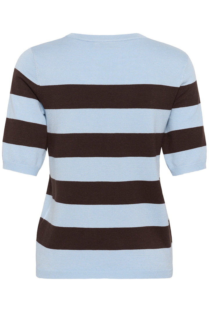 Kaffe KAlizza Striped Knit- Blue Fog/ Brown
