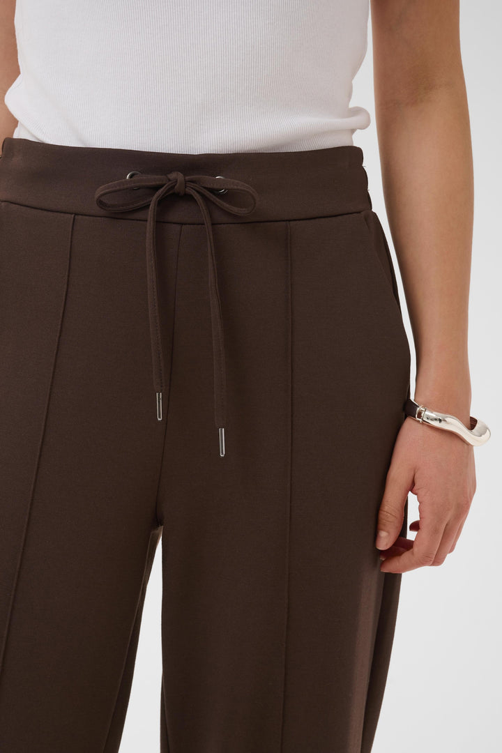 Kaffe Jenny Straight Leg Trousers- Coffee Bean