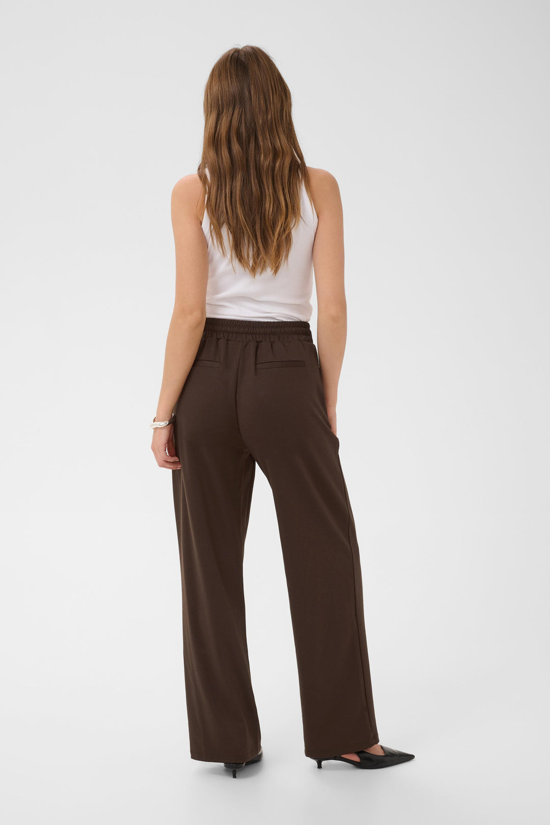 Kaffe Jenny Straight Leg Trousers- Coffee Bean