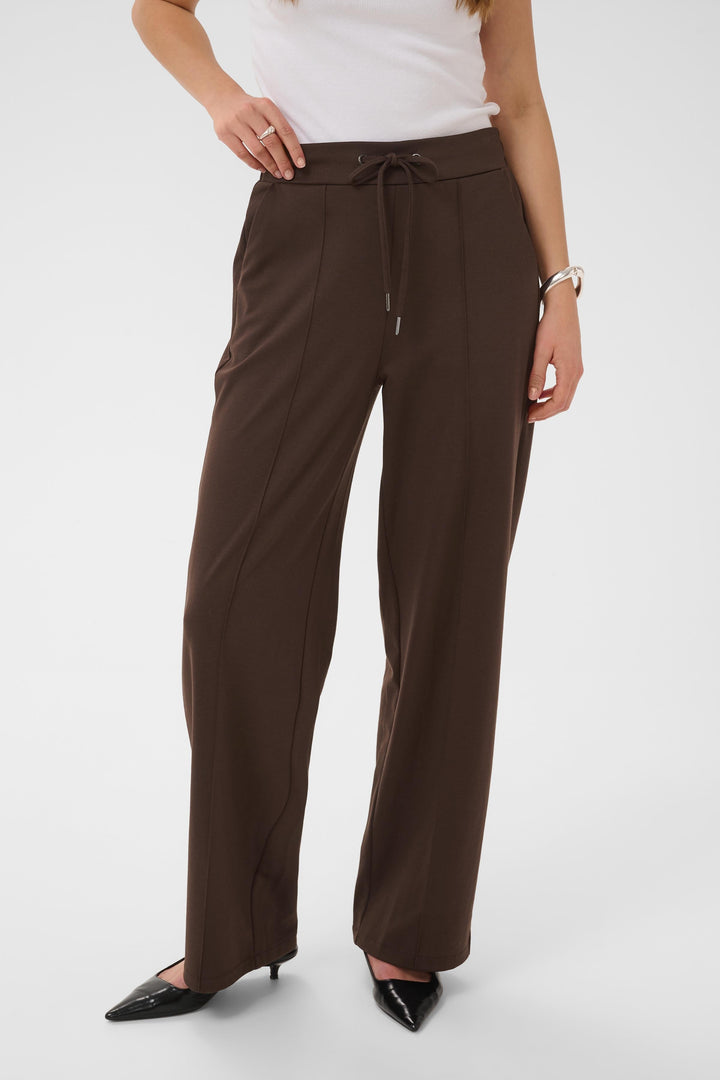 Kaffe Jenny Straight Leg Trousers- Coffee Bean