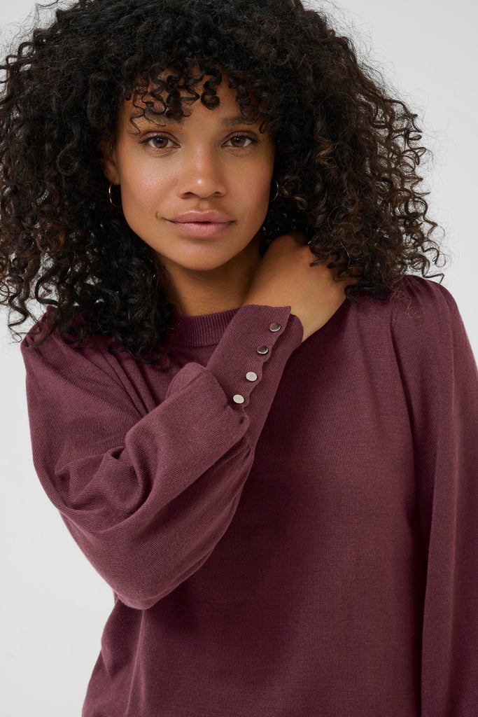Kaffe Alizza Pullover- Windsor Wine