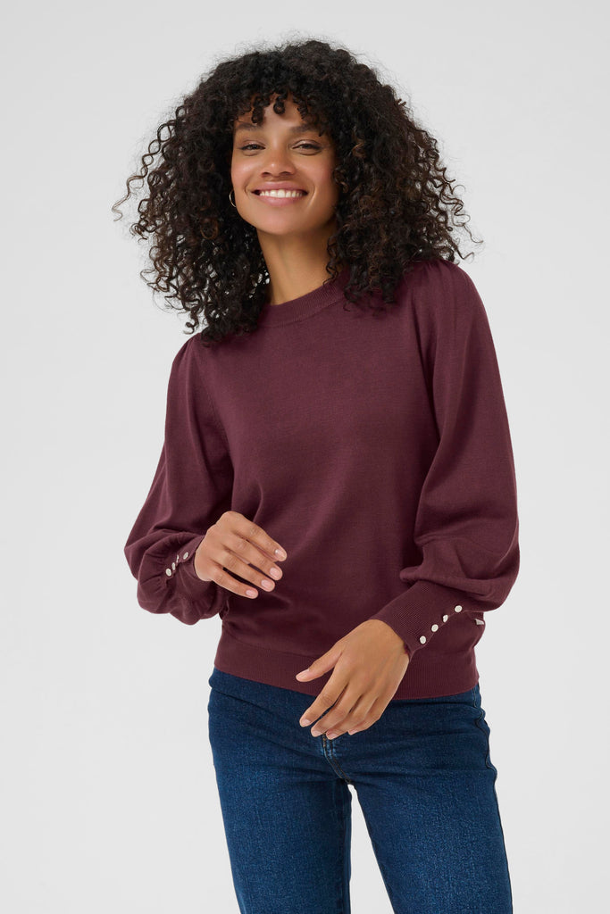 Kaffe Alizza Pullover- Windsor Wine
