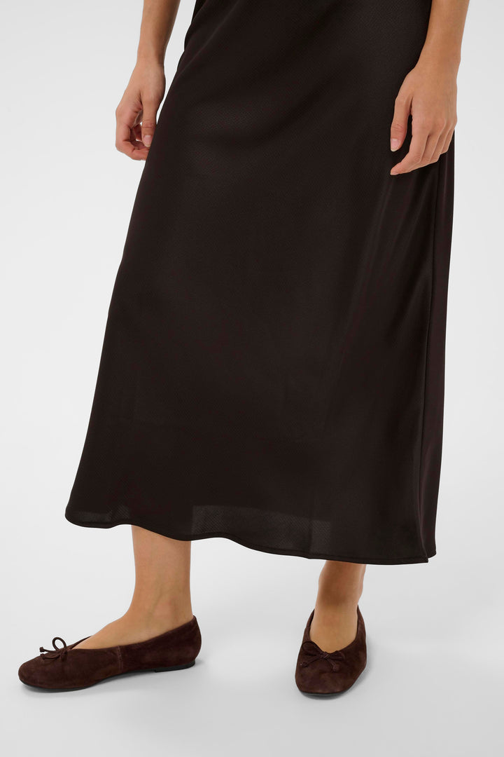Kaffe Lotte Long Skirt- Coffee Bean