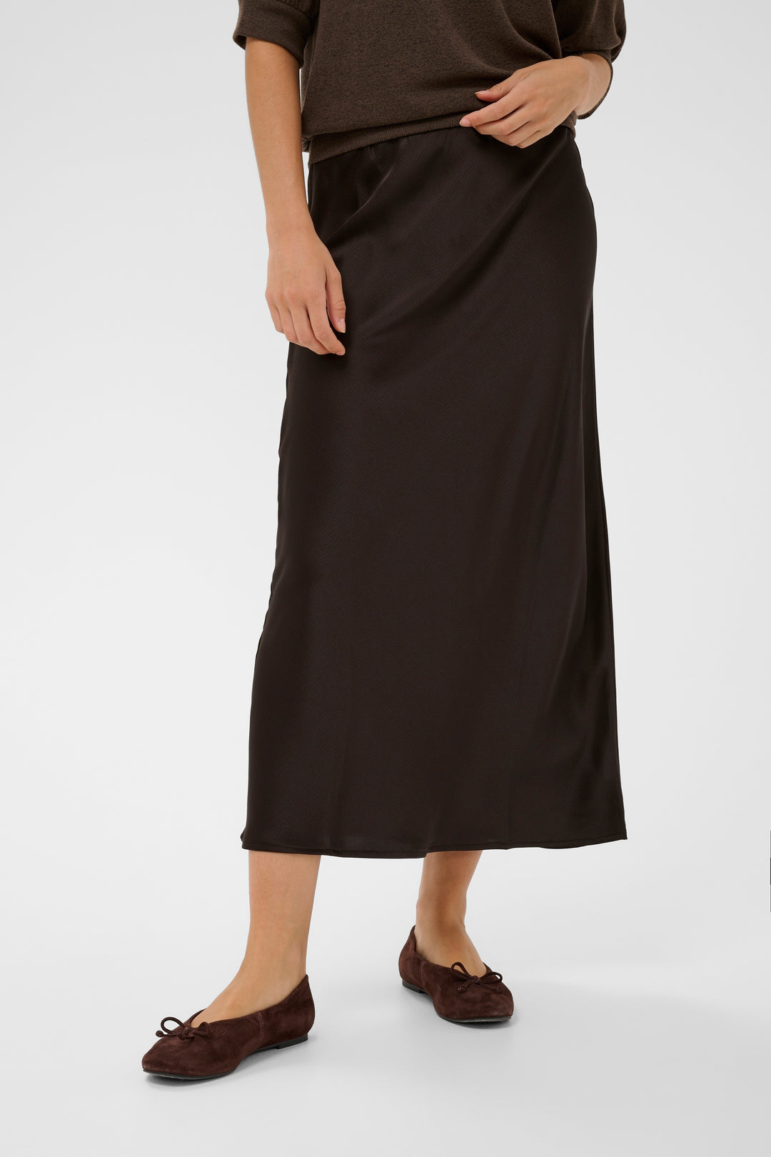 Kaffe Lotte Long Skirt- Coffee Bean