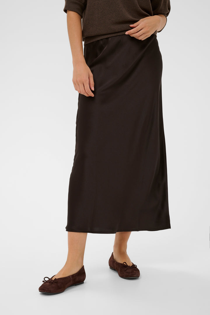 Kaffe Lotte Long Skirt- Coffee Bean