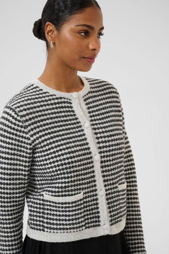 Kaffe Ellery Knit Cardigan - Light Grey