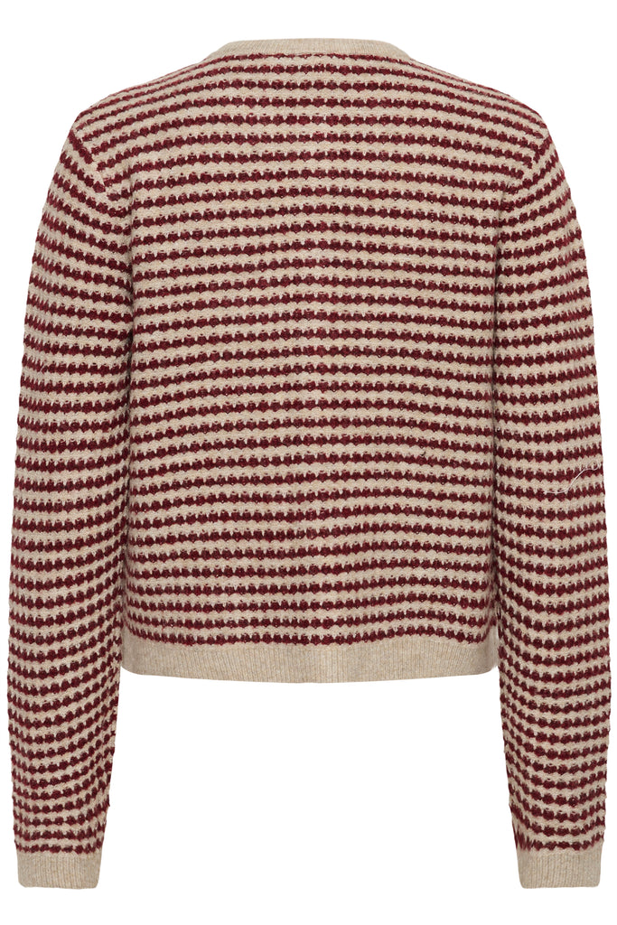 Kaffe Ellery Cardigan - Feather Grey  Melange / Windsor Wine